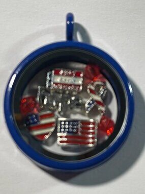 Pray for Our Military Floating Memory Locket w/ Necklace NEW!!